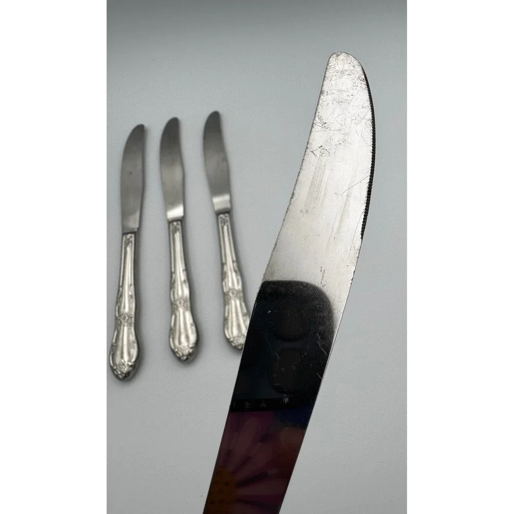 Vtg Oneida Kennett Square Dinner Knives Distinction Deluxe Stainless Steel Lot 5